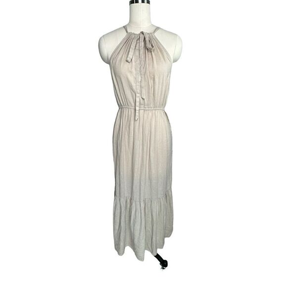 Joie Dresses & Skirts - Joie Tan Linen Halter Tiered Maxi Dress| Size M